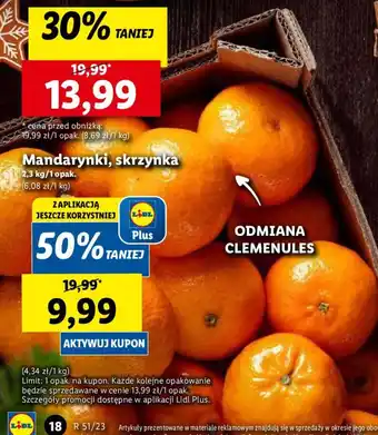 Lidl Mandarynki, skrzynka 2,3 kg/1 opak. oferta