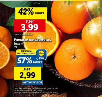 Lidl Pomarańcze deserowe, luzem 1 kg oferta