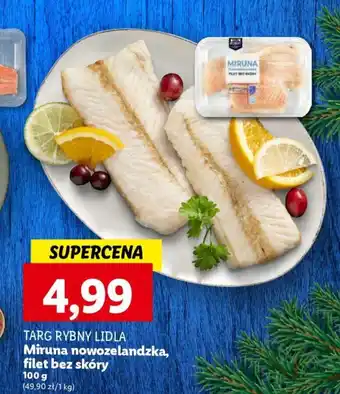 Lidl Miruna nowozelandzka, filet bez skóry 100 g oferta