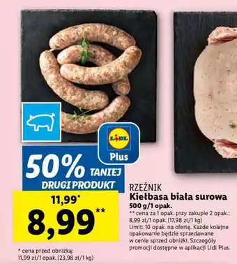 Lidl Kiełbasa biała surowa 500 g/1 opak. oferta
