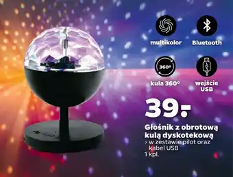 Głośnik z obrotową kulą dyskotekową