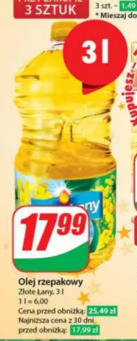 Dino Olej rzepakowy Złote Lany, 3l oferta