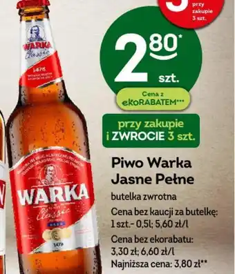 Żabka Piwo Warka Jasne Pełne 0,5l oferta