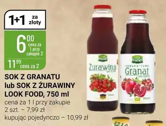 bi1 Sok z granatu lub żurawiny Look Food 750ml oferta