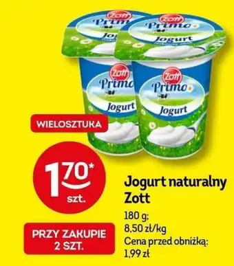 Żabka Jogurt naturalny Zott 180 g oferta