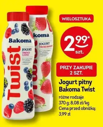 Żabka Jogurt pitny Bakoma Twist 370 g oferta