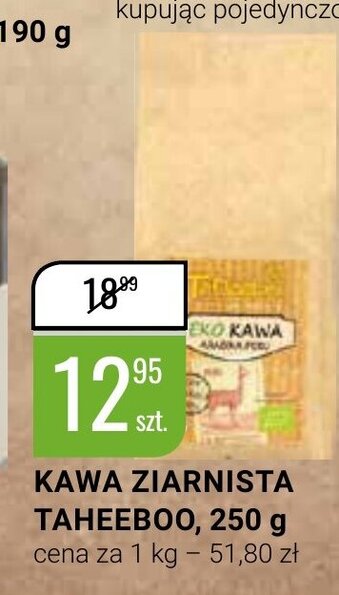 bi1 Kawa ziarnista Taheeboo 250g oferta