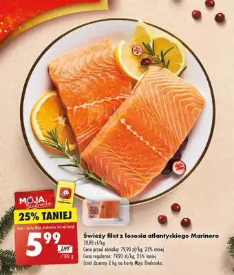 Biedronka Świeży filet z łososia atlantyckiego Marinero 100 g oferta