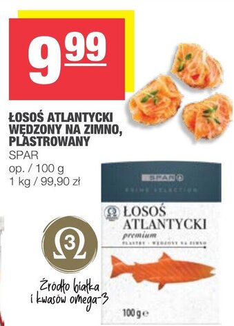 Spar Łosoś atlantycki wędzony na zimno plastrowany 100g oferta