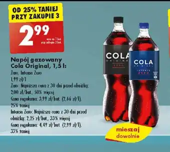 Biedronka Napój gazowany Cola Original, 1,5 l oferta