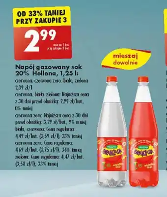 Biedronka Napój gazowany sok 20% Hellena, 1,25 l oferta