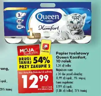 Biedronka Papier toaletowy Queen Komfort, 10 rolek oferta