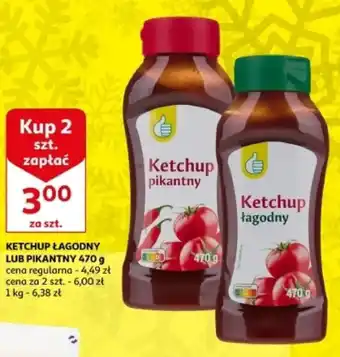 Auchan KETCHUP ŁAGODNY LUB PIKANTNY 470 g oferta