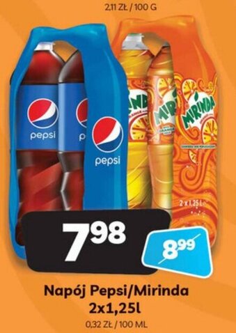 Delfin Napój Pepsi/Mirinda 2x1,25l oferta