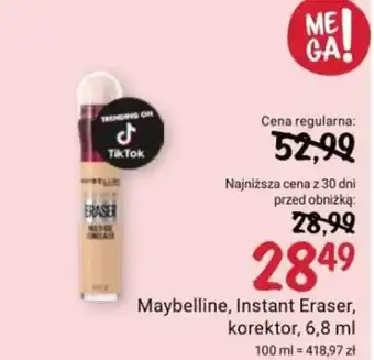 Rossmann Maybelline, Instant Eraser, korektor, 6,8 ml oferta