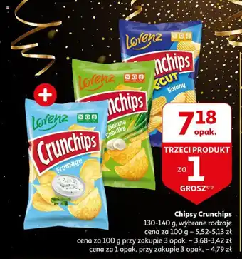 Auchan Chipsy Crunchips 130-140 g oferta