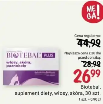 Rossmann Biotebal, suplement diety, włosy, skóra, 30 szt. oferta