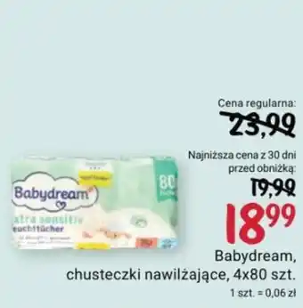 Rossmann Babydream, chusteczki nawilżające, 4x80 szt. oferta
