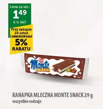 Eurocash Cash & Carry KANAPKA MLECZNA MONTE SNACK 29 g oferta
