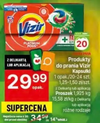 Delikatesy Centrum Produkty do prania Vizir Kapsułki 20-24 szt./Proszek 1,925kg oferta