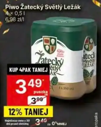 Delikatesy Centrum Piwo Žatecký Světlý Ležák 4x0,5l oferta