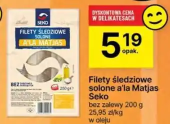 Delikatesy Centrum Filety śledziowe solone a'la Matjas Seko bez zalewy 200 g oferta