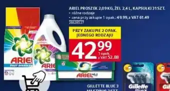 Selgros ARIEL PROSZEK 2,09KG, ŻEL 2,4 L, KAPSUŁKI 31 SZT. oferta