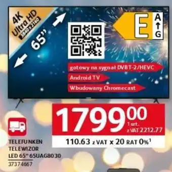 Selgros TELEFUNKEN TELEWIZOR LED 65" 65UAG8030 oferta