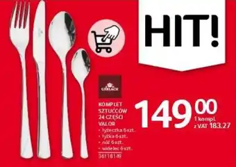 Selgros GERLACH KOMPLET SZTUĆCÓW 24 CZĘŚCI VALOR oferta