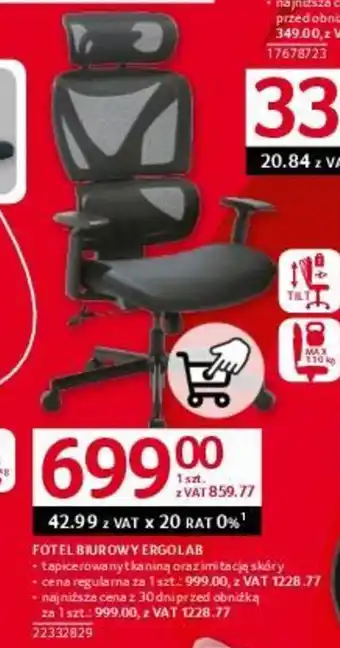 Selgros FOTEL BIUROWY ERGOLAB oferta