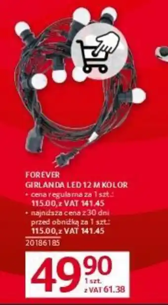 Selgros FOREVER GIRLANDA LED 12 M KOLOR oferta