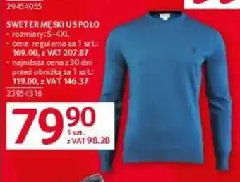 Selgros SWETER MĘSKI US POLO oferta