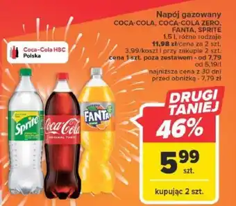 Carrefour Napój gazowany COCA COLA COCA COLA ZERO FANTA SPRITE 1,5 l oferta