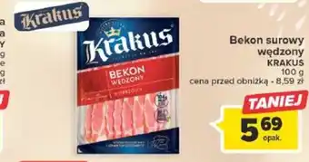 Carrefour Bekon surowy wędzony KRAKUS 100 g oferta