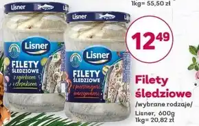 Społem Lisner filety śledziowe z ogórkiem i czosnkiem 600 g oferta
