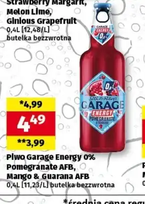 Społem Seth & riley's garage energy bezalkoholowy energetyzujący napój piwny o smaku granatu 400 ml oferta