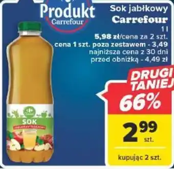 Carrefour Sok jabłkowy Carrefour 1l oferta