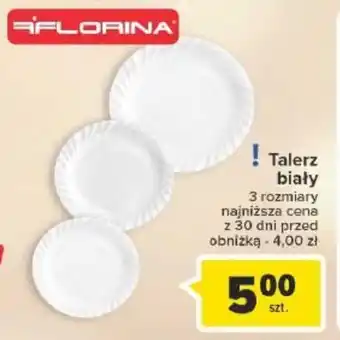 Carrefour FLORINA Talerz biały oferta