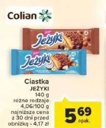 Carrefour Ciastka JEŻYKI 140 g oferta