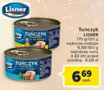 Carrefour Tuńczyk LISNER 170 g/120 g oferta