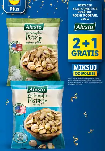 Lidl PISTACJE KALIFORNIJSKIE PRAŻONE, RÓŻNE RODZAJE, 250 G oferta