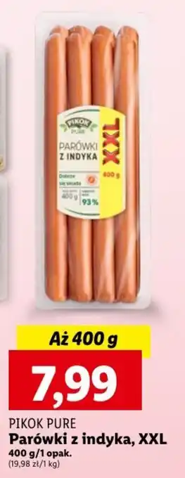 Lidl Parówki z indyka, XXL 400 g/1 opak. oferta