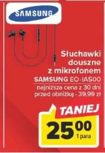 Carrefour Słuchawki douszne z mikrofonem SAMSUNG EO-IA500 oferta