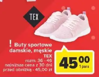 Carrefour Buty sportowe damskie męskie TEX oferta