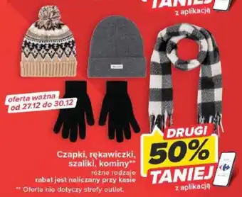 Carrefour Czapki rękawiczki szaliki kominy oferta