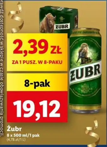 Lidl Żubr 8 x 500 ml oferta