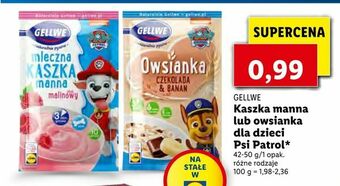 Lidl Kaszka manna lub owsianka dla dzieci Psi Patrol* oferta
