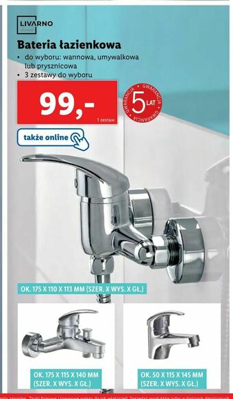 Lidl Bateria łazienkowa oferta