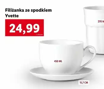 Lidl Filiżanka ze spodkiem Yvette oferta