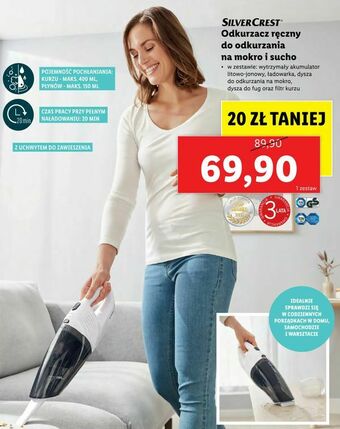 Lidl Odkurzacz ręczny do odkurzania na mokro i sucho oferta